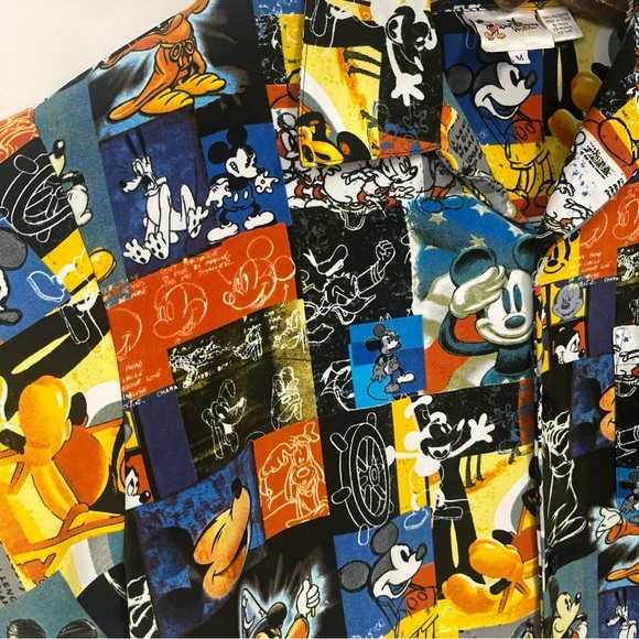 Disney Mickey All Over Print Short Sleeves Cabana Resort Shirt Men’s Medium - Picture 3 of 5